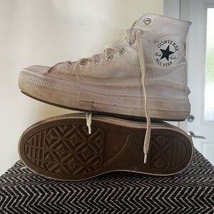 Converse White High-Top Platform Sneakers